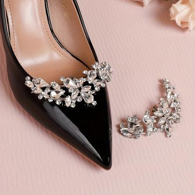 TEMU 1pair Princess Style Rhinestone Metal Detachable Shoe Clips Shoe Buckles For High Heels Decoration, Diy Accessories