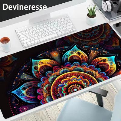 Colorful Flower Desk Mat Desk Pad Large Gaming Mouse Pad E-sports Office Keyboard Pad Computer Mouse Non-slip Computer Mat Gift For Teen/boyfriend/girlfriend
