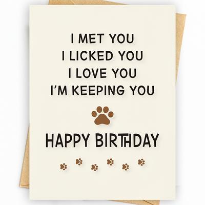 1pc, Dog Mom Mum Dad Happy Birthday Cards Gifts From Women Men, Dog Memorial Gifts, Dog Mom Dad Gifts For Women Men