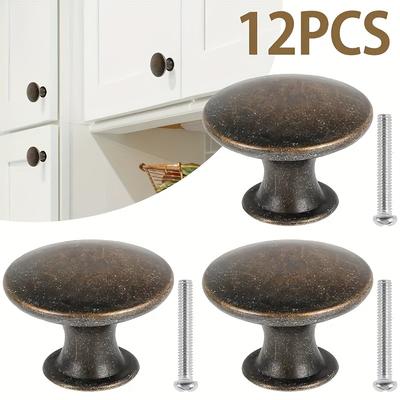 12pcs Old Fashioned Cabinet Knobs Door Knobs Antique Drawer Closet Knobs Antique Bronze Round Single Hole Cabinet Pulls Handles Knobs Home Decoration