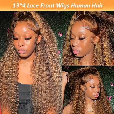 180% Density 13x4 Lace Front Human Hair Wig Highli...