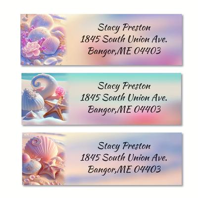 TEMU 1set Customized Personalized Return Address Labels - Multiple Floral Designs, Small Size 2.5 Inches X 0.75 Inches, Self-adhesive Stickers Image
