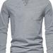 Men's Solid V Neck Long Sleeve Henley Shirts T-shirt Tee, Casual Comfy Shirts For Spring Summer Autumn, Men's Clothing Tops