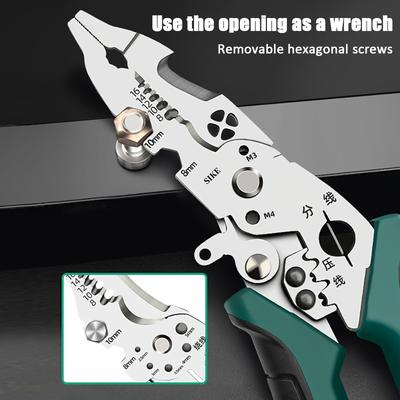 TEMU 1pc, Needle Nose Pliers, Multifunctional Wire Cutting Crimping Stripping Pliers, Electrician Pliers, For Mechanical Repair, Electrical Equipment Repair, Indoor Renovation, Hand Tools