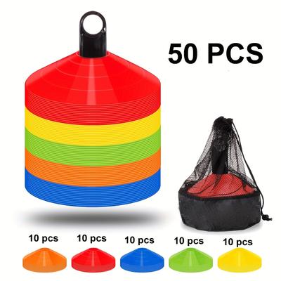 50pcs Thickened Soccer Cones With Carry Bag And Ho...