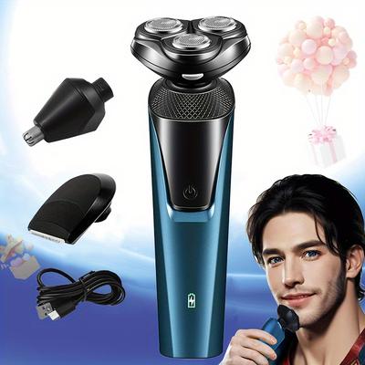 Men's Electric Shaver Usb Charging 3 In 1 Electric Shaver Nose Hair Trimmer Washable Hair Cutting Machine Father's Day Gift Holiday Gift