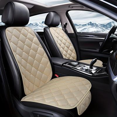 TEMU 1pc Of New Car Seat Cushion For Winter, Warm Plush Front Seat Cover With Backrest, No-tie Interior Accessory, Universal Car Seat Pad. Image