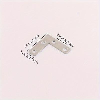 TEMU 10pcs Stainless Steel L-shaped Brackets - 90 Degree Right Angle Corner Supports For Shelves & Furniture Image