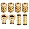 """8pcs, Brass Garden Hose Tap Connector Kit For Join Garden Hose Pipe Tube, 2 Double Male Connector,4 Hose 1/2"" End Quick Connect, 2 Hose Tap Connector"""