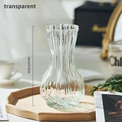 TEMU 1pc Elegant Glass Vase For Home Decor - Creative In Clear & Blue, Ideal For Living Room, Office, And Holiday Decorations, Vases Home Decor Image
