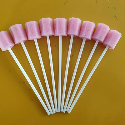 100pcs Oral Care Sponge Swab Tooth Cleaning Mouth Swabs With Stick Oral Care Supplies For Nail Studio/commercial Use
