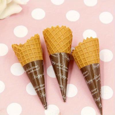 3pcs 7cm/2.76in Simulation Food Pvc Plastic Crafts Fake Ice-cream Kids Kitchen Pretend Play Props Photography Toys