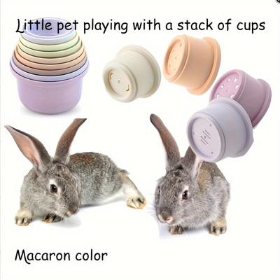 8pcs Small Pet Toys Set, Bunny Stacking Cup, Rabbi...