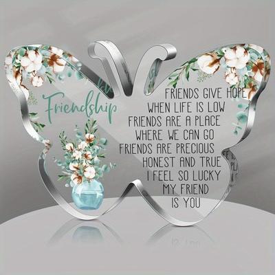 TEMU 1pc, Gift For Friend Gifts For Women Friend Birthday Gifts For Women Gift Acrylic Heart Paperweight For Home Office ()