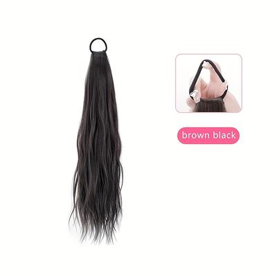 20inch Ponytail With Elastic Hair Rope Long Straight Ponytail Extensions Synthetic Hair Extensions Elegant For Daily Use