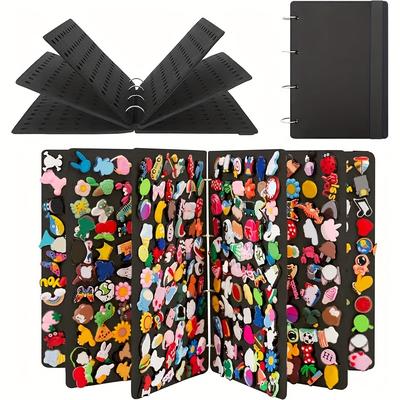 1pc 4/6-page Shoe Charms Display Holder, 264/396holes Shoe Charm Organizer, Shoe Charm Collection Booklet
