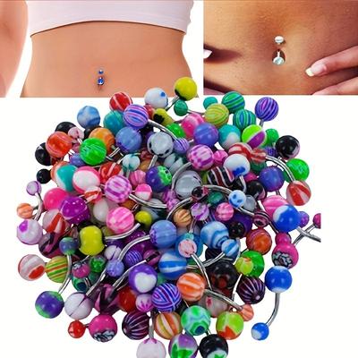 40pcs/bag Women Men Fashion Navel Ring, Body Piercing Piercing Ring Belly Button Jewelry