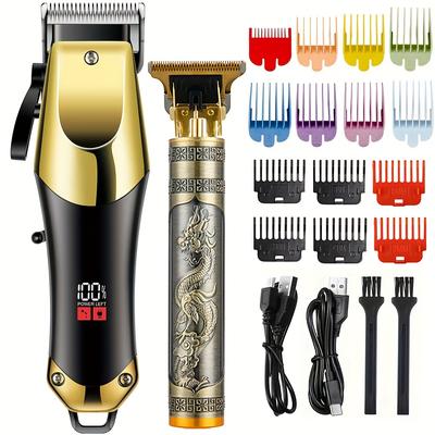 2pcs/set Electric Hair Clippers For Men, Professional Hair Cutter, Cordless 0 Hair Clippers For Barber, Household Hair Cutting Kit, Holiday Gift Set For Men Father's Day Gift