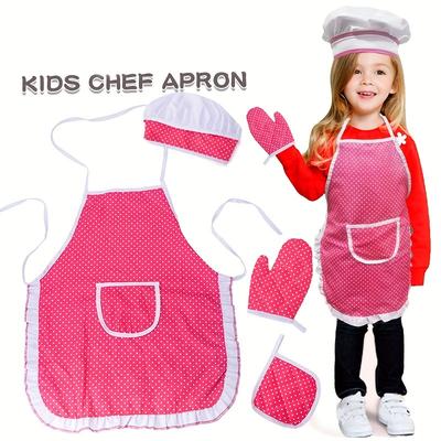 Plaid Apron Children Play House Cosplay Kitchen Cl...