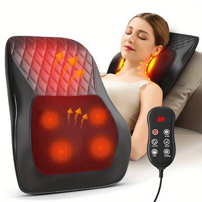 1pc Back Massager, Neck Massager With Heat, 3d Kneading Massage Pillow, Massagers For Neck And Back, Shoulder, Leg, Gifts For Men Women Mom Dad, Stress Relax At Home Office