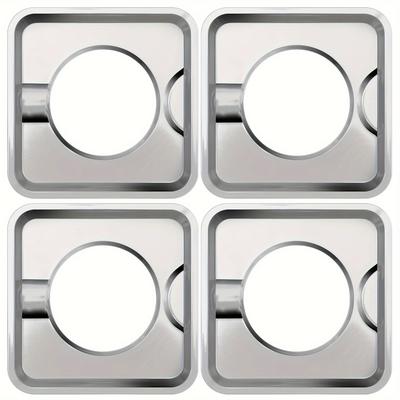 Sgp-400 4-piece Chrome-plated Square Gas Stove Drip Tray, Directly Replace 786333, Ap6011553, Ps11744751, Wp786333