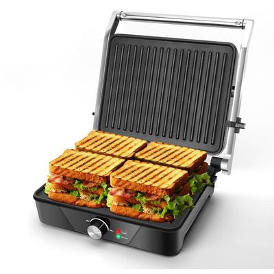 Aigostar - xl kontaktgrill, Panini Grill, Sandwichmaker, 2000W Antihaftbeschichtete Grillplatten