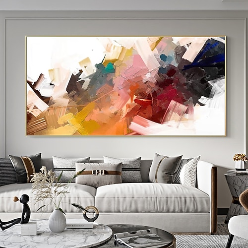 Mintura handgefertigte Textur-Ölgemälde auf Leinwand, Wandkunst, Dekoration, modernes abstraktes Bild für Heimdekoration, gerolltes, rahmenloses, ungedehntes Gemälde Image