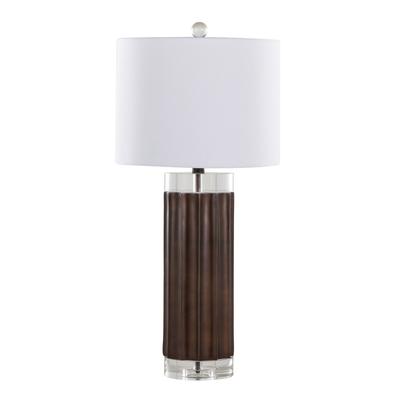 Cylinder Fluted 29.25" Polyresin Table Lamp - Set Of 2 by Lumisource in Brown Clear White