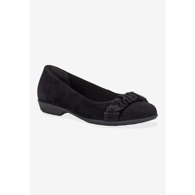 Wide Width Women's Fifi Ii Slip On Flat by Ros Hommerson in Black Micro Rhinestone (Size 8 1/2 W)