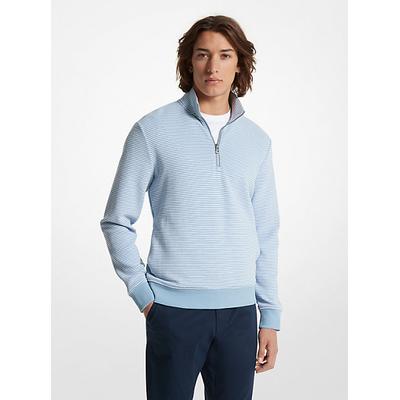 Michael Kors Cotton Blend Half-Zip Sweater Blue S