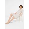 Sommerkleid SENSES.THE LABEL, Damen, Gr. S, US-Größen, beige (summer sand), Material: 50% Baumwolle, 50% Leinen, unifarben, casual, A-Linie normal, V-Ausschnitt, 3/4-Ärmel eingesetzt 1-Knopf-Manschette, Kleider, mit Seitenschlitze