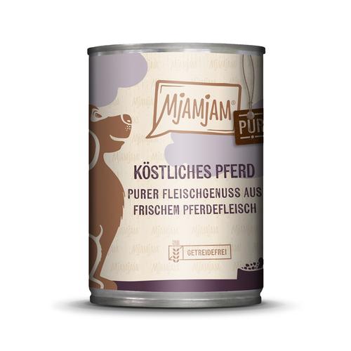 12x 400g MjAMjAM purer Fleischgenuss köstliches Pferd pur Hundefutter nass