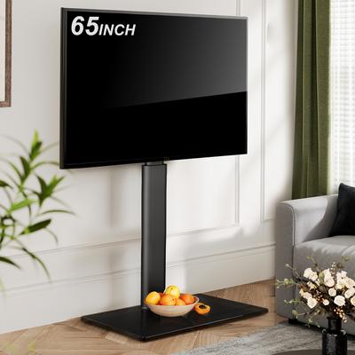 FITUEYES Tempered Glass Base Floor TV Stand for 32-65 inch TVs
