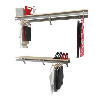 arrange a SPACE RCMBY Double Shelf-Hang Closet System with Long Hang (Bottom 16in Shorter than Top)