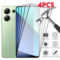 4 pezzi per Xiaomi Redmi Note 13 4G vetro Redmi Note 13 4G vetro temperato copertura completa colla 9H protezione schermo per Redmi Note 13 4G