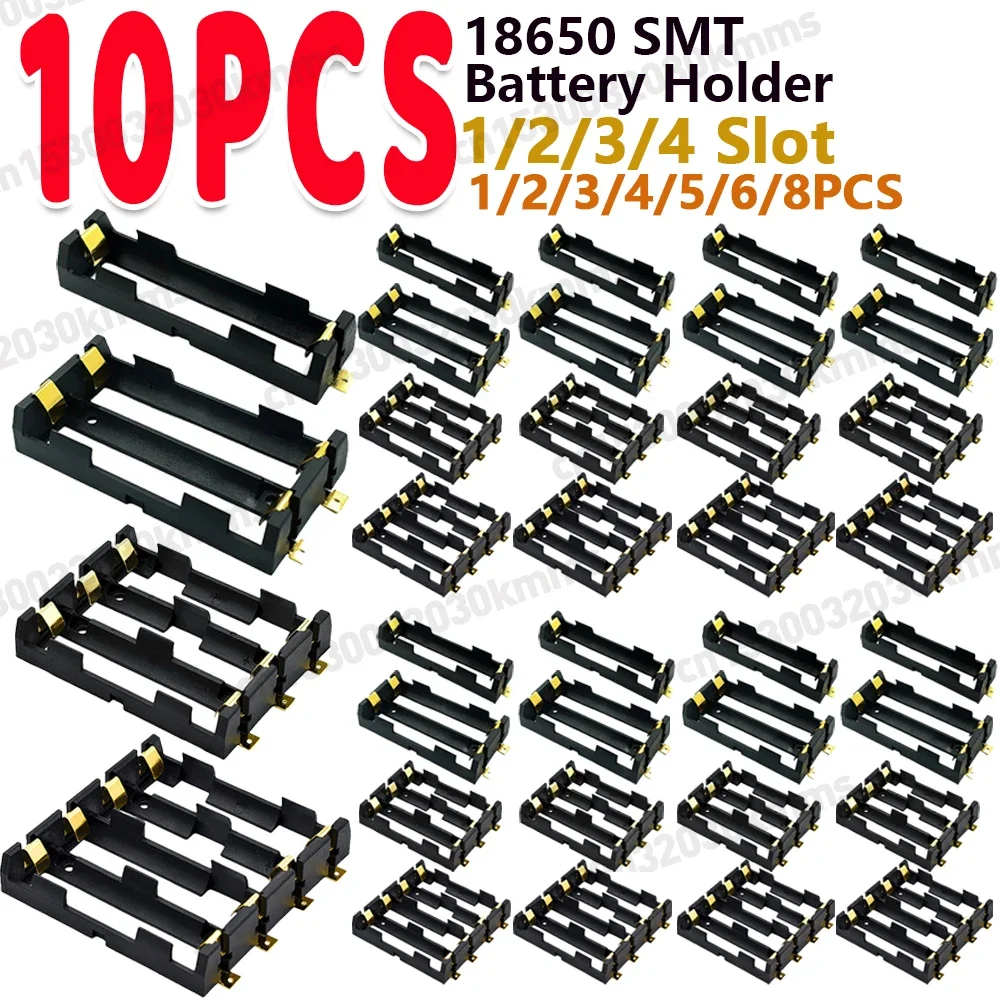 1-10 Stück 18650 SMT Batteriehalter 18650 SMD Batteriekasten mit Bronzestiften wiederaufladbaren Batteriehalter Clip Aufbewahrungskoffer Power Bank Image