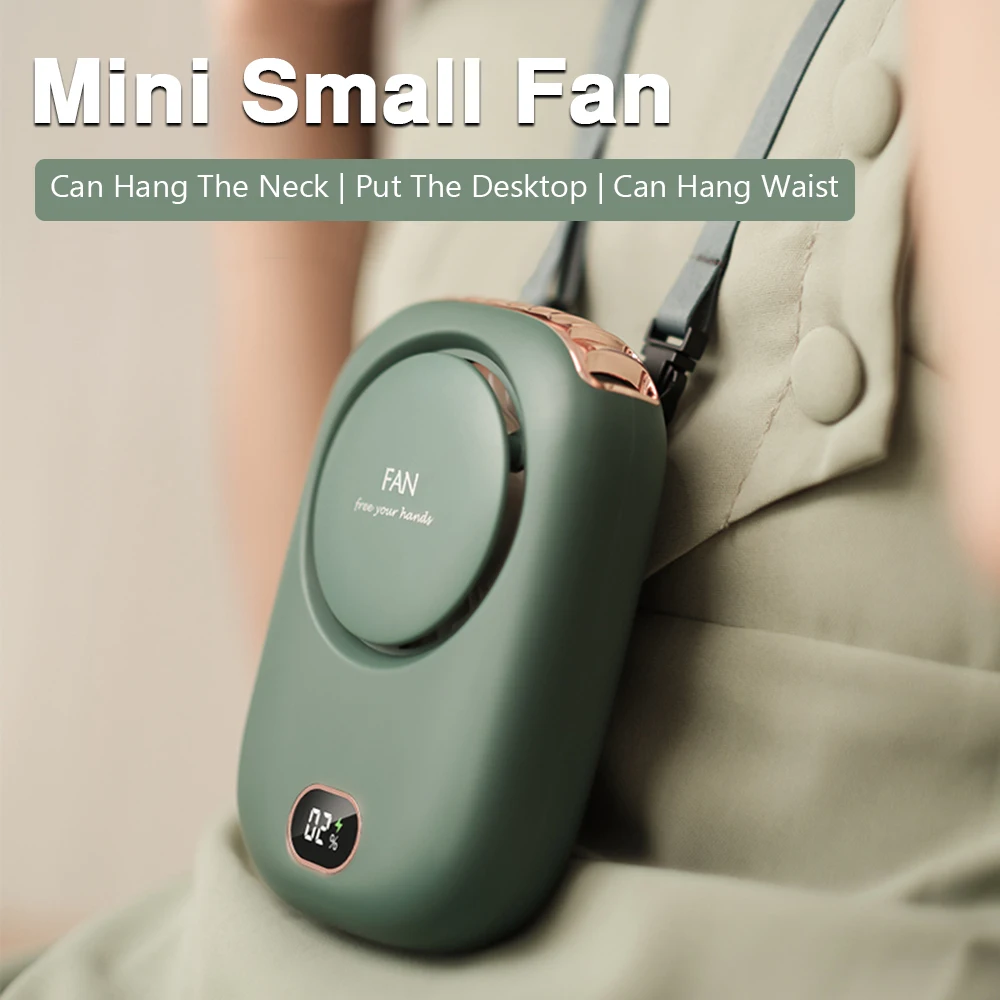 Neuer tragbarer Mini-Lüfter tragbarer wiederauf ladbarer klingen loser Turbo Ultra-leiser Studenten-Hand ventilator Outdoor-Sport reisen Image