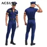Costumi Cosplay della polizia degli uomini uniformi del poliziotto sporco tuta a maniche lunghe con