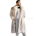 Cappotto di pelliccia per uomo cappotto di pelliccia di volpe in pelliccia artificiale con stampa
