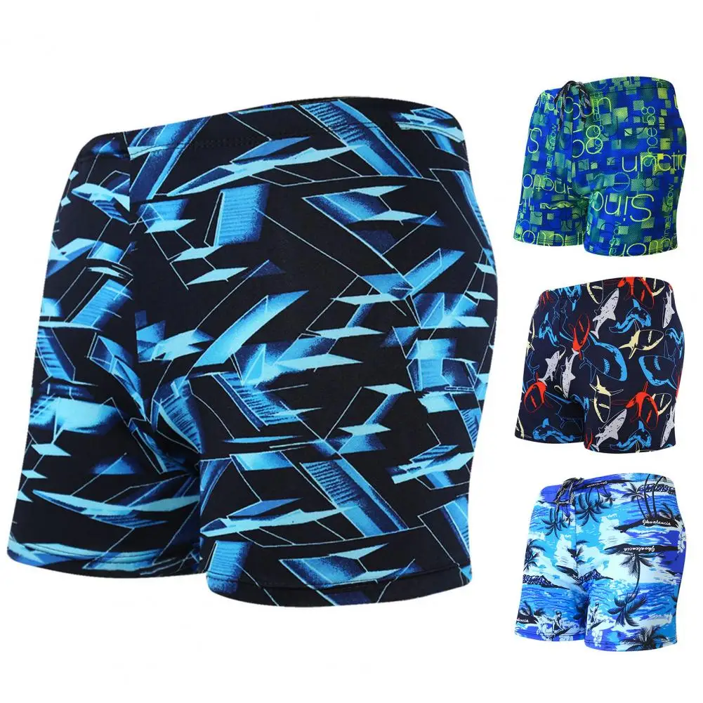 Männer Badehose Bunte Druck Schnell Trocknend Slim Fit Badehose männer Surf Beachwear Männer Bademode Mode Gedruckt Badeanzug Image