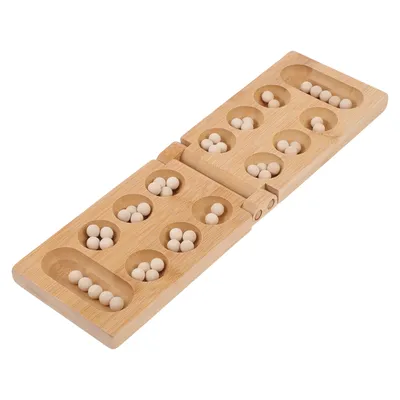 Mancala-Spielbrett, Schach, zusammenklappbar, afrikanisches Holz, Holz, Familie, Kinder, Strategie, Image