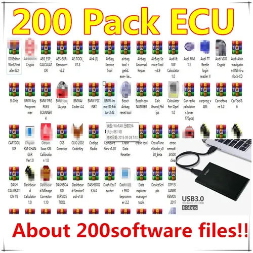 Neueste 200er Pack Ecu Tuning Software 200in 1 Mega Pack Chip Tuning Ecu Software Egr Entferner Dpf