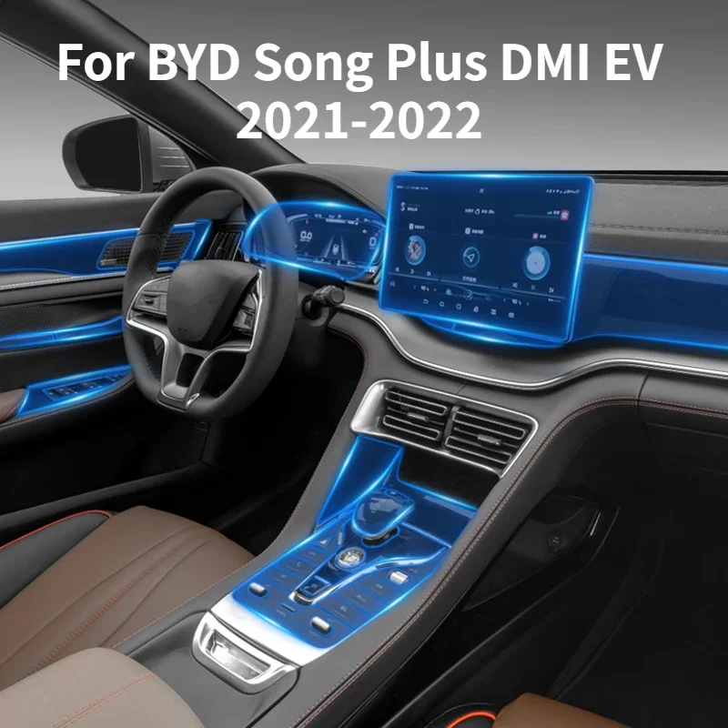Für BYD Song Plus DMI EV 2021-2022 Auto Center Konsole Navigation Instrument Bildschirm Transparente TPU Schutz Film Auto innen Image
