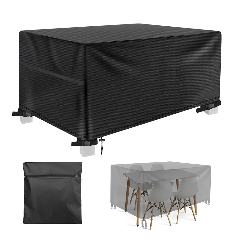 Outdoor-Möbelbezüge, wasserdicht, Regen, Schnee, Staub, winddicht, UV-beständig, Oxford-Stoff, für Garten, Rasen, Terrasse, Tisch, Stuhlschutz Image