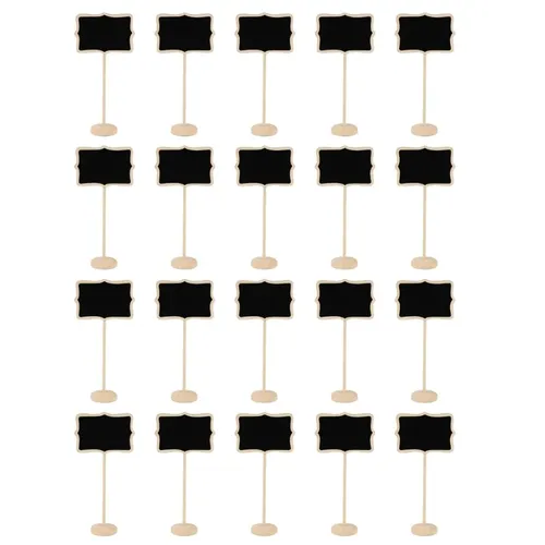 20 Stück Tisch-Kreidetafel Mini-Kreidetafel-Schilder mit Ständer Mini-Tafeln