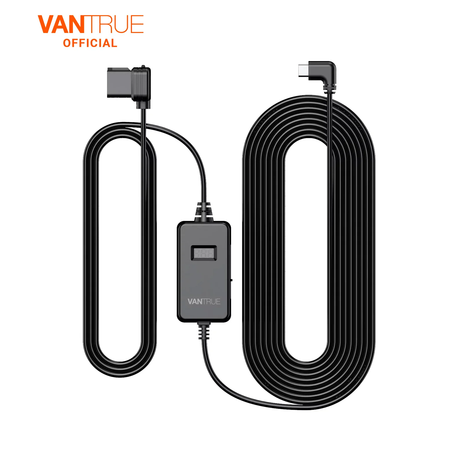 VANTRUE 10 Fuß Typ C USB-OBD-Hardwire-Stromkabel mit LED-Bildschirm, 3 Gangschaltung, Niederspannungsschutz für den Parkmodus Image