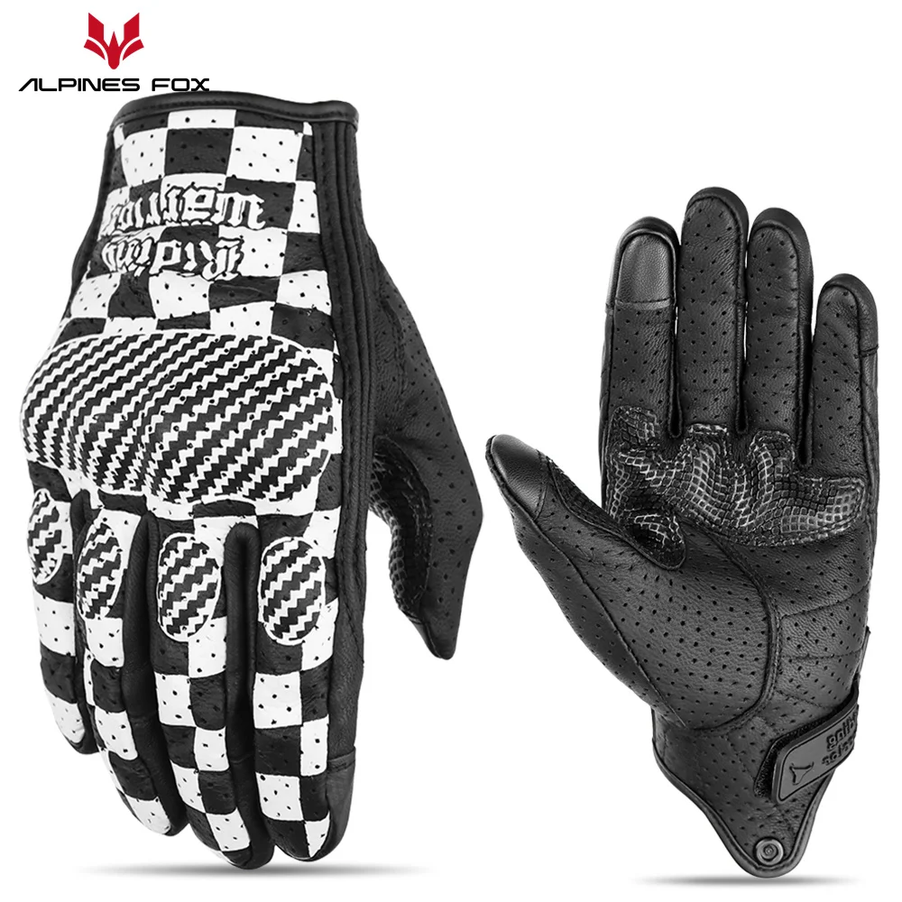 Vintage Leder Motorrad handschuhe Voll finger Motorrad Ausrüstung Frauen rote Männer schwarz ATV Fahrer Sports chutz Handschuh Guantes