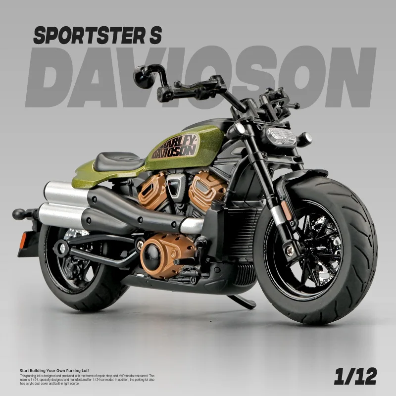 1:12 Harley Sportsters Motorrad hohe Simulation Druckguss Metall legierung Modell Auto Sound Licht Sammlung Kinder Spielzeug Geschenke Image