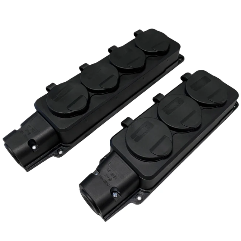 EU Deutsch 3/4 Wege Outdoor Wasserdicht Steckdose Regen Stecker mit Abdeckung Deutschland Russland Drahtlose Verlängerung Steckdosenleiste IP54 16A 3500W Image