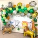 Ballons thème Jungle Safari 109 pièces Kit de guirlande animaux feuilles de palmier pour